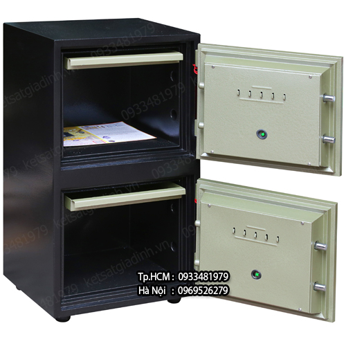 Bên trong két sắt hai tầng Goldbank GVE55 HT