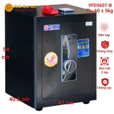 Két sắt siêu cường Việt Tiệp VFD5607-B vân tay mã số màu đen